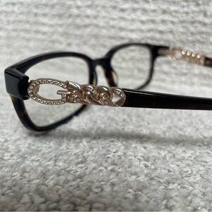GUESS Tortoise Plastic Gold Tone Rhinestone Optical Eyeglasses Frame 51-17-135